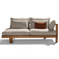 Moderne einfache Stil Garten Sessel Sofas Luxus maßge schneiderte tiefe Sitz gelegenheiten Design Massivholz Seil Weben Patio Sofa Set