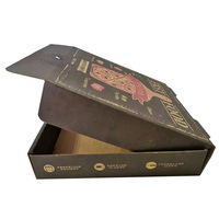 Boîte en papier Kraft brun pour Pizza, emballage ondulé imprimé, vente en gros