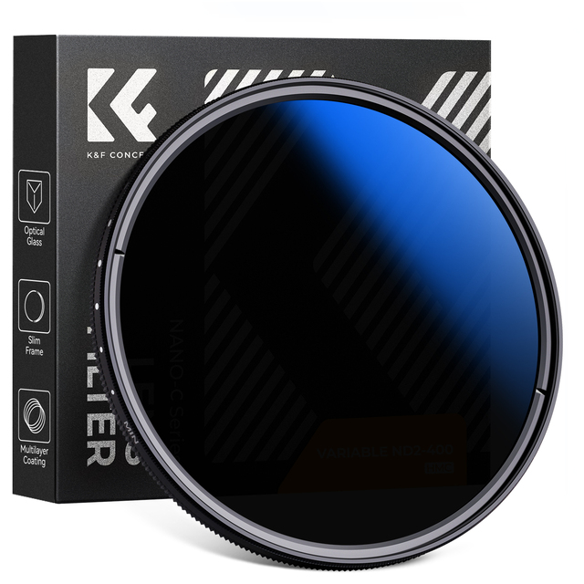 K&F Concept Blue Coated ND2-400 37-82mm Variable ND 82mm Filter Filter Camera Variable 9 Stops Adjustable Reduce Brightness