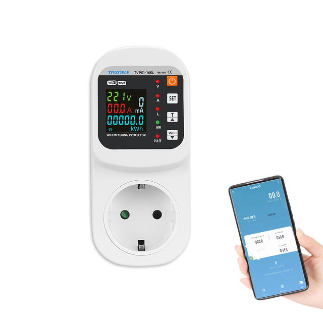 Tuya WiFi Smart Plug 16A Socket Voltage Current Earth Leakage Protection Surge Protector KWH Power Monitor Timing Smart Life