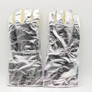 ซิลิคอนวัลเลย์ H6644 ถุงมือหนังวัวเคลือบอลูมิเนียมฟอยล์อะรามิดทนความร้อนอุตสาหกรรมป้องกันอุณหภูมิสูง 500 องศา - Product Image 1