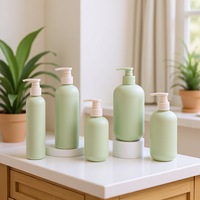 Flacon pompe pour lotion, shampoing et gel douche en plastique recyclé PCR écologique, 500 ml, 250 ml, 16,9 oz, 8,45 oz.