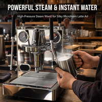 Machine à café semi-automatique professionnelle E61 avec chaudière en acier inoxydable, pompe italienne, double manomètre, programmable pour les cafés