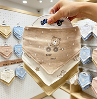 Bavoirs pour bébé en coton, doux, absorbants, avec boutons pression, imprimés de dessins animés