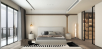 Lit double en cuir simple et moderne, lit tendance