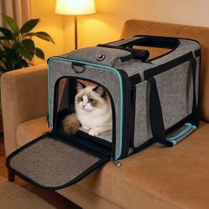 Portable Polyester Fashion Cat <b>Carrier</b> Bag Breathable Mesh <b>Pet</b> <b>Carrier</b> for Small Dogs Cats Shoulder Strap for Outdoor Travel - Product Image 4