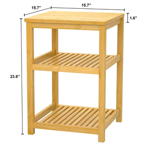 Mesa Auxiliar Multifuncional de 2 Niveles, Mueble de Almacenamiento para Baño, Mesas de Bambú para el Hogar, Oficina, Sala de Estar, Dormitorio, Baño, Estudio - Product Image 6