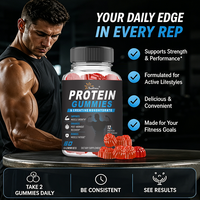 Gummies protéinés OEM & ODM avec créatine monohydrate, 12g de protéines par portion, complément nutritionnel sportif et bien-être musculaire