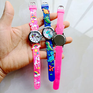Enfants fête des enfants filles garçons étudiants arc-<span class=keywords><strong>en</strong></span>-ciel licorne dinosaure 3D dessin animé Silicone fête d'anniversaire cadeau horloge montres à Quartz - Product Image 5