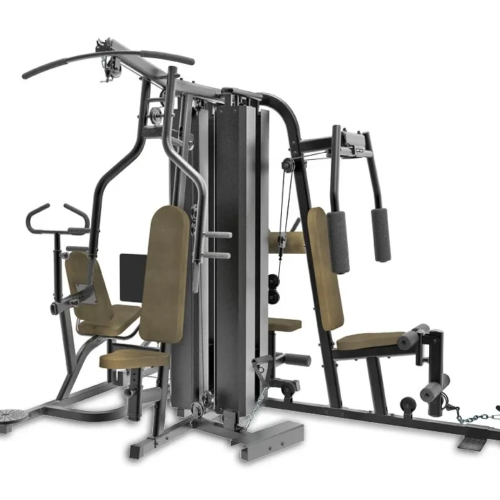 Deluxe Heim-Gym Luxus 5-Station Multi-Gym Maschine anpassbare Kunststoff-Fitnessausrüstung Übung hohe Brust Rücken Arme Training