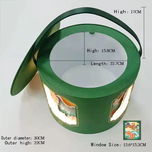 Bán buôn tùy chỉnh rõ ràng cửa sổ ống giấy Hộp Quà Tặng cứng nhắc các tông xi lanh bao bì nắp cho hoa hồng in nổi - Product Image 3