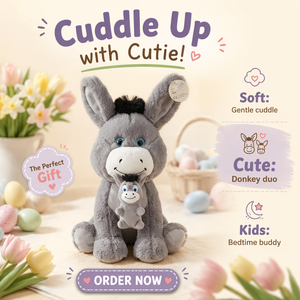 Peluche Personalizzato Super Esclusivo a Forma di Asino, Giocattolo Morbido Imbottito con Imbottitura <span class=keywords><strong>in</strong></span> Cotone PP - <span class=keywords><strong>Regalo</strong></span> Antistress - Product Image 1