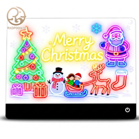 Nouveau tableau lumineux LED en acrylique effaçable à sec avec lumière, tableau de dessin LED pour enfants, meilleur cadeau d'anniversaire pour enfants, 35*25 CM