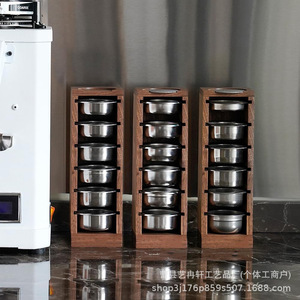 ที่วางตะแกรงกรองกาแฟไม้ 6 ชั้น ชั้นวางเก็บของสแตนเลสสำหรับวางบนโต๊ะ สำหรับใส่พอร์ทาฟิลเตอร์ อุปกรณ์ครัว - Product Image 1
