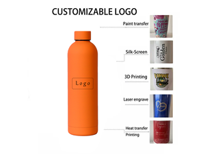 Botella de Agua Deportiva de Acero Inoxidable de Doble Pared con Aislamiento, con Logotipo Personalizado, Pintura de Goma, 350/500/750 ml - Product Image 2