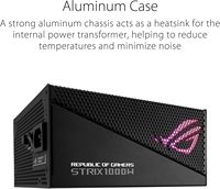 ROG Strix 1000W Gold Aura Edition Tam Modüler Güç Kaynağı 80+ Gold Sertifikalı ATX 3.0 PCIe Gen 5.0 Uyumlu Eksenel Teknoloji Fanlı