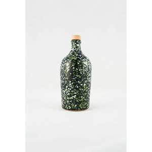 Barattolo in Ceramica Pugliese 500ml Design Mediterraneo con Coperchio in Legno Contenitore Durevole Rotondo per Bevande - Product Image 1