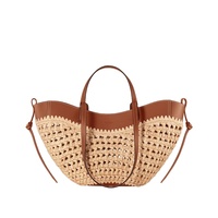Nouveau sac à main tissé Polen, tendance, décontracté, minimaliste, grande capacité, sac de plage, sac à bandoulière en paille tissée
