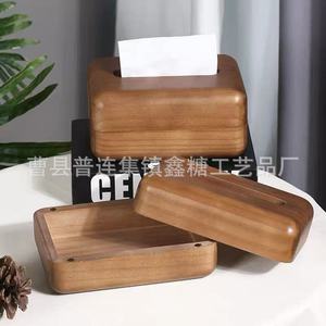 Caja de pañuelos de madera color nogal, dispensador de pañuelos extraíbles, caja de almacenamiento para sala de estar, coche, baño - Product Image 5