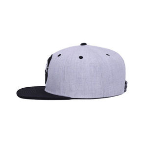 Casquettes de sport snapback en gros, personnalisées, mode masculine, haute qualité, 6 panneaux, noir, visière plate, <span class=keywords><strong>gris</strong></span>, coton, logo brodé - Product Image 4