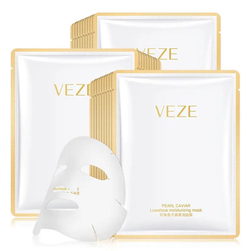 VEZE – masque de beauté en cristal de collagène pour le visage, OEM, perle, caviar, rose, cosmétique