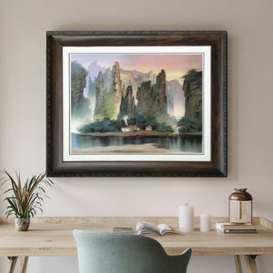 Hecho a mano Original Zhangjiajie <span class=keywords><strong>Avatar</strong></span> moderno río <span class=keywords><strong>paisaje</strong></span> pared arte arenisca pintura con lienzo decoración del hogar ornamento ilustraciones - Product Image 4