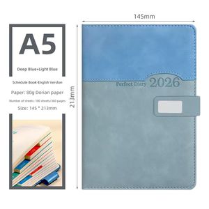 <span class=keywords><strong>Agenda</strong></span> Personalizada 2026, Planificador Semanal y Mensual, Tamaño A5, Tapa Dura de Cuero de Alta Calidad, Encuadernación Térmica, Cosido con Hilo, Cuaderno de 80gsm - Product Image 1