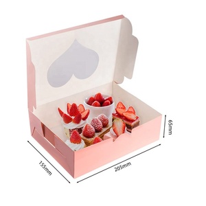 Customize Cheesecake Kraft Paper Food square Plastic <b>Transparent</b> <b>Cake</b> <b>Box</b> Birthday - Product Image 1