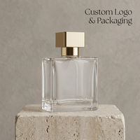 Flacon de parfum de luxe personnalisé avec logo, 50 ml, finition noire mate, rechargeable, parfum pour homme haut de gamme, flacon carré vide avec vaporisateur