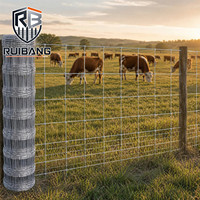 Rouleaux de grillage galvanisé à haute résistance pour clôture de ferme, maillage à charnières pour bétail et moutons