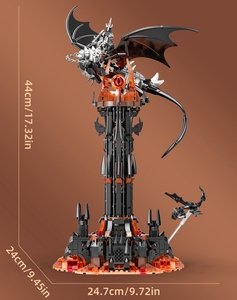 Moc-Lord Movie Anneaux Modèle Fell <span class=keywords><strong>Beast</strong></span> Magic Tower Blocs de construction 40 pièces en plastique Fantasy Sci-Fi Creative Assembler des briques Jouets - Product Image 5