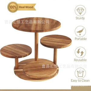 Plateau de service en bois à 3 niveaux pour gâteaux, desserts, fêtes et cuisine - Product Image 5