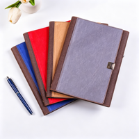Carnet à feuilles mobiles en cuir PU A5 avec boucle magnétique en métal, multicolores, pour le bureau, logo personnalisé, 100 feuilles