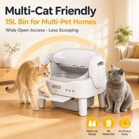 Litière pour chat autonettoyante CE FCC RoHS en gros pour chats d'intérieur avec modes automatique et manuel, capacité de 7L