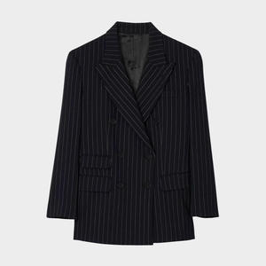 2025 primavera autunno nuovo stile giacca da <span class=keywords><strong>donna</strong></span> <span class=keywords><strong>a</strong></span> doppio petto <span class=keywords><strong>a</strong></span> <span class=keywords><strong>righe</strong></span> <span class=keywords><strong>a</strong></span> doppio petto alla moda giacca normale per il pendolarismo in ufficio - Product Image 5