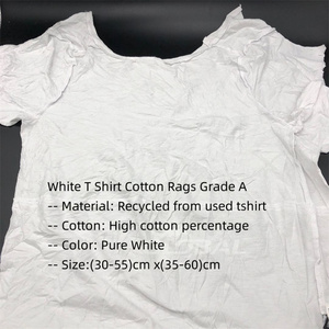 ホワイトトシャツラグコットン繊維廃棄物ベールガーメントカットピース掃除布海洋拭きラグ - Product Image 2