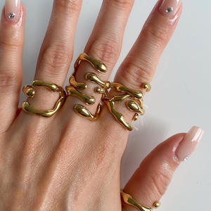 Stainless Steel Stacked Pearl <strong>Titanium</strong> Steel Hand Fashion <strong>Rings</strong> Elegant Jewelry for <strong>Men</strong> and Women - Product Image 2