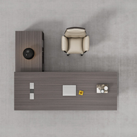 Bureau de direction de luxe personnalisable en forme de L, mobilier de bureau commercial moderne en placage de bois modulaire