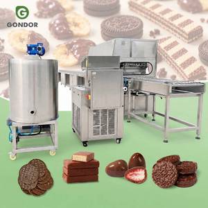 Machine d'enrobage automatique de chocolat pour 400 gaufrettes de fruits sucrés et biscuits, machine de recouvrement de chocolat LST - Product Image 1