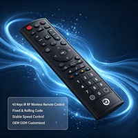 Control Remoto Inalámbrico OEM ODM Personalizado JCXK de 43 Teclas ABS IR RF con Código Fijo y Función de Ajuste de Velocidad