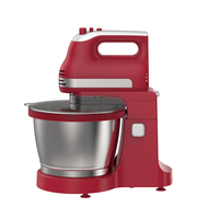Batteur sur socle électrique 300W, 5 vitesses, bol mélangeur en acier inoxydable 3,5L, design inclinable, crochet pétrisseur, pour usage domestique et pâtisserie