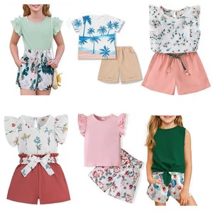 Conjuntos de camiseta y pantalones cortos para niños, conjuntos informales con estampados de animales y arcoíris, modelo 2026.4. - Product Image 2