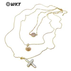 WT-JN109 Design Esclusivo di Un Set di Perle E Pietre Della Collana Della Signora di Nuovo Modo Dei Monili Della <span class=keywords><strong>Perla</strong></span> <span class=keywords><strong>Con</strong></span> <span class=keywords><strong>La</strong></span> Collana di Pietra - Product Image 1
