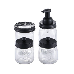 Gros Désinfectant pour les mains Pompe Couvercle En Verre Mason Jar avec Noir Distributeur de Savon Salle De Bains Accessoires - Product Image 2