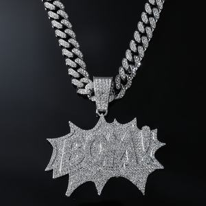 สร้อยคอจี้ตัวอักษรเรขาคณิตดีไซน์เรียบง่ายไม่ซ้ำใคร ขายดี สไตล์ฮิปฮอปเท่ๆ สำหรับผู้ชาย เครื่องประดับแฟชั่น ขายส่ง - Product Image 2