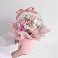 Boîtes Cadeaux pour Bougies Cylindriques, Boîte Ronde pour Fleurs avec Couvercle, Cadeau pour Maman, Bouquet de la Saint-Valentin