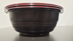 Bát nhựa dùng một lần hình tròn đựng mì ramen đỏ đen tùy chỉnh, có thể dùng lò vi sóng, dùng cho nhà hàng, mang đi, kèm nắp - Product Image 3