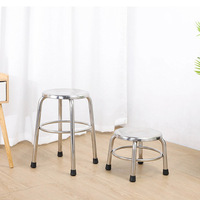 Laboratoire Épaissi 201 # Tabouret rond en acier inoxydable, tabouret domestique, chaise de salle à manger antistatique, tabouret bas