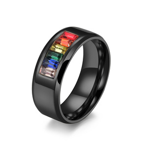 Stainless Steel <b>Ring</b> Rainbow Flag <b>Ring</b> Gay <b>Ring</b> <b>Couples</b> Bracelet Factory Wholesale - Product Image 3