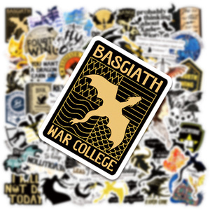 50 pezzi di fantasia libro Dragon Rider PVC in vinile decalcomanie per gli amanti del libro - Product Image 4